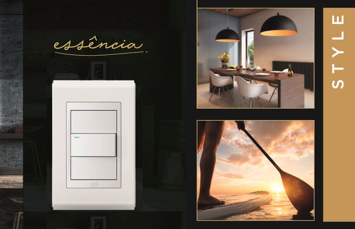 Placa 4x2 Refinatto Style - Branco Fosco/Areia